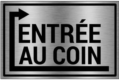 Entrée au coin gauche bord - gecoat brushed aluminium - grijs zwart | 45 x 30 cm
