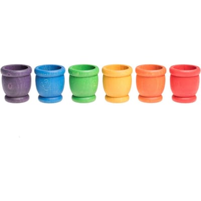 Grapat regenboog kuipjes mate 6 stks 10 mnd+