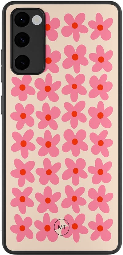 Hoesje geschikt voor Samsung Galaxy S20 FE - Retro Blooms - TPU Hard Case Backcover - Roze - Mooie Telefoonhoesjes