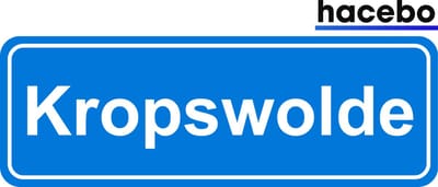 Hacebo - Plaatsnaam Sticker - 29x10 CM - Kropswolde sticker - Verkeersborden sticker - grappige cadeaus - Kropswolde