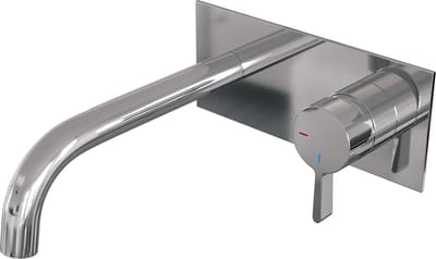 Brauer Chrome Edition inbouw wastafelmengkraan met gebogen uitloop en afdekplaat model E1 chroom