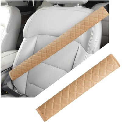 Cosensi - Dailygoods - Dailygoody - Gordelkussen voor veiligheidsgordels - Comfortabel en veilig - Beige - Universeel gordelkussen voor volwassenen - Ideaal voor auto - Veil