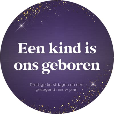 Kerstkaart rond 'Een kind is ons geboren' - 10 stuks - met enveloppen - kerstkaarten