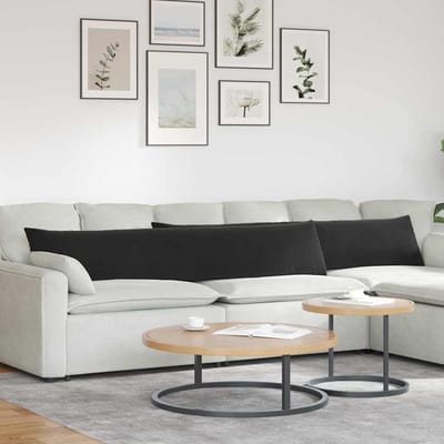 vidaXL - Zitkussens - 2 - pcs - Zwart - 200 - x - 40 - cm - Corduroy - stof