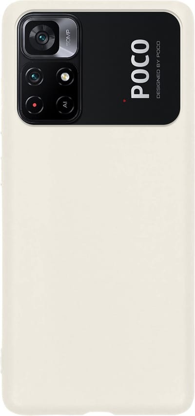 Hoes - Geschikt voor Xiaomi Poco M4 Pro 5G - Sterk & Shockproof - Hoesje Cover - Siliconen Case - Wit