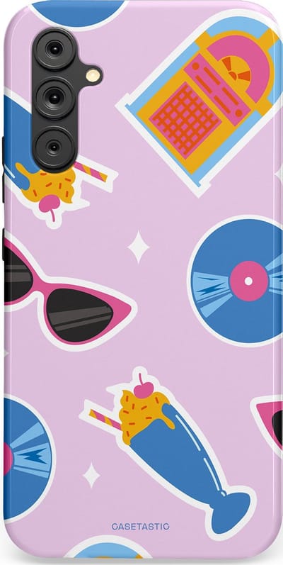 Casetastic Hoesje Geschikt voor Samsung A34 (5G) - Stijlvolle Beschermende Duo-layer Case - Jukebox vibes