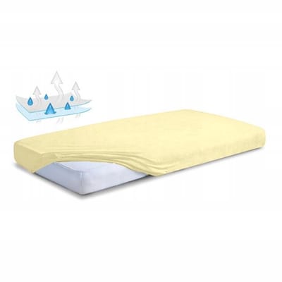 Waterdichte Frotte Molton 90x200cm Geel met Elastiek