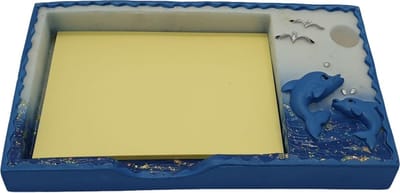 Dolfijn decoratie memobriefjes houder – Leuk memoblok briefjes houder inclusief notitie papier met dolfijnen 2.5 cm hoog | GerichteKeuze