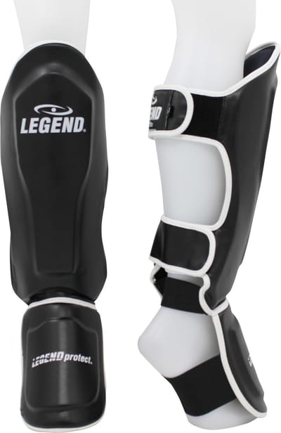 Kickboks Scheenbeschermers Legend Best Heren/Dames Zwart-Wit PU XS