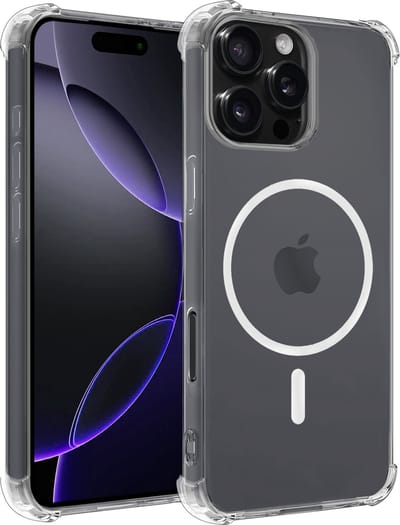 Hoesje - Geschikt voor Apple iPhone 16 Pro - Magsafe Compatible - Sterk & Shockproof - Back Cover - Telefoon Hoes Shockproof - Shock Proof Case - Telefoonhoes - Transparant