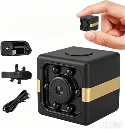 Thijox - Mini-spionagecamera Draadloos 1080p met Bewegingsdetectie, Nachtzicht, Discreet en Onzichtbaar, Voor Thuisbeveiliging en Kantoorbewaking, Zwa