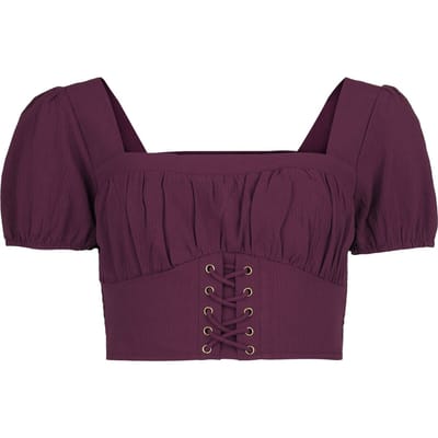 Killstar - Gothic Top - Withered Garden - Wild Petal Top - XS tot 4XL - voor Vrouwen - paars