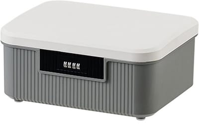 Afsluitbare Opbergbox – 9L Medicijnbox & Organizer met Verstelbaar Slot – Voor Thuis, Kantoor & Reizen – Wit & Grijs - 26.2x22x12.1cm