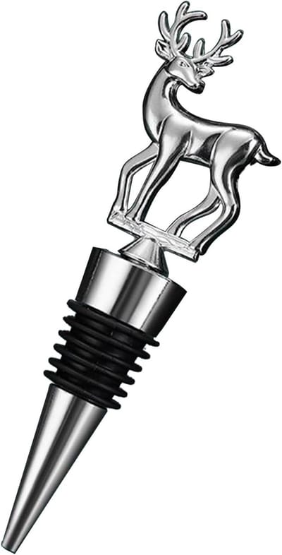 Kerstmis Wijnfles Stoppers - Luchtdichte Afsluiting Wijnfles Stop - Herbruikbare Champagne Kurken Voor Bruiloft Verjaardag Thanksgiving Bar Decoraties-Zilver
