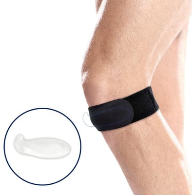 1 pièce Bande de Soutien Réglable pour le Genou Pour Soulagement de la Douleur Sangle Tendon Rotulien Course à Pied Basketball Randonnée Genou du Sauteur beige