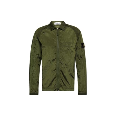 Stone Island Zomer 22 Metallic Nylon Shirt Jack Herfst Heren Jack Militaire Groene 761512321-V0058 XXXL black
