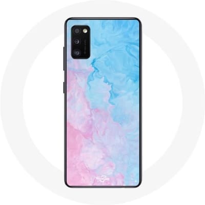 Samsung Galaxy A41 hoesje roze blauwe achtergrond