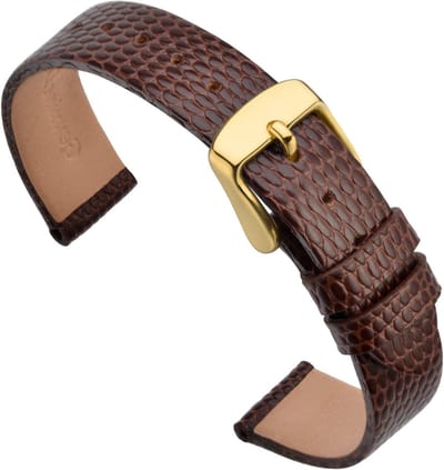 Horlogeband 14 mm - Leer - Hagedis motief - Stijlvolle vervangband - ShopVlot