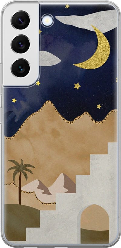 Leuke Telefoonhoesjes - Hoesje geschikt voor Samsung Galaxy S22 - Woestijn - Soft case - TPU - Natuur - Multi