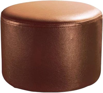 Houten Poef - Ronde Kruk - Voetensteun - Massief Houten Basis - 30x30x18 cm - Bruin