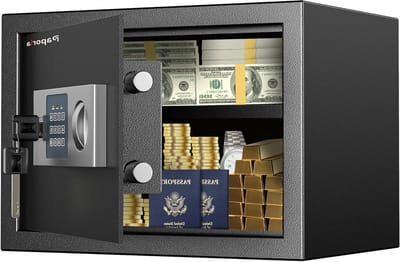 Digitale Kluis - Kleine Geldkluis - Thuis Beveiliging - Dubbel Slot Systeem - 0.6 Kubieke Voet - Zwart
