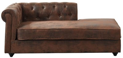 Vente-unique Chesterfield chaise longue - Hoek rechts - SHIREL van microvezel met lived-in leeraspect L 170 cm x H 73 cm x D 85 cm