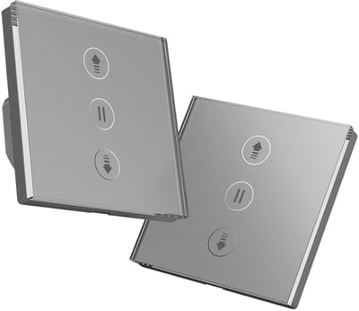 Wifi rolluikschakelaar - Smart jaloeziebesturing - Automatisch rolluiken bedienen - Procentuele besturing - 80 x 80 mm - Grijs