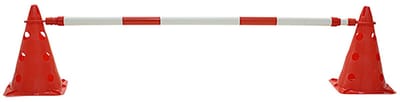 Stok voor behendigheid Metallic hindernis uitschuifbaar rood/wit