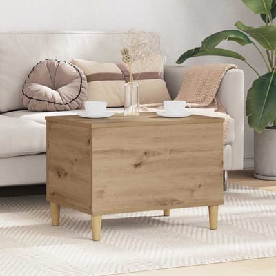 vidaXL - Nachtkastje - Artisan - Eiken - 60 - x - 44,5 - x - 45 - cm - Bewerkt - hout
