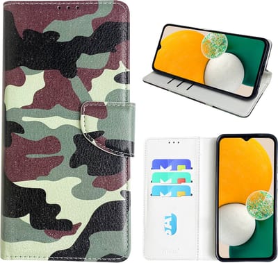 Hoesje geschikt voor Samsung Galaxy A13 5G Bookcase met camouflage print
