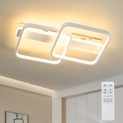ANTENLICHT Plafondlamp LED - Plafonniere Vierkant - Wit - 3000K-6500K - 4.260LM - 38W - Dimbaar Met Afstandsbediening - Voor Eettafel | Kantoor | Hal | Woonkamer | Slaapkamer