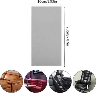 GEAR 3000® PU leer reparatie set - leather repair - leder patch - zelfklevende sticker lichtgrijs