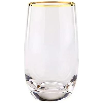 340/375/535ml Verre à Eau Simple Paroi Forme d'Œuf Verre à Whisky Bord Doré Tasse à Petit-Déjeuner pour Lait Jus Fournitures de Fête Bar 301-400ml