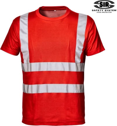 SIR SAFETY MISTRAL UV Hi Vis Reflecterend Werkshirt HEREN Veiligheidsshirt Rood - UV Bescherming - Ademend - Industrieel Wasbaar