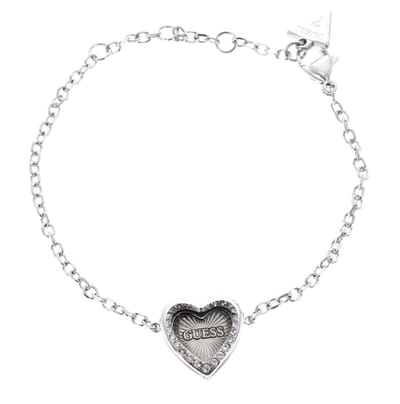 GUESS armband Mon Amour Heart Bracelet Rhodium zilverkleurig