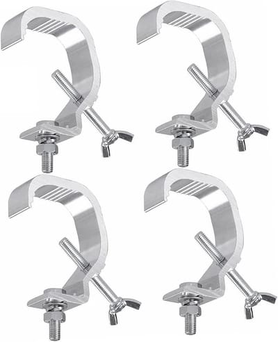 Verstelbare Klemmen voor Verlichting, Aluminium Haak voor Moving Head Lichten, Antislip Truss O Klemmen voor DJ's, Theaters en Nachtclubs, 4-delige Set voor Professioneel Gebruik