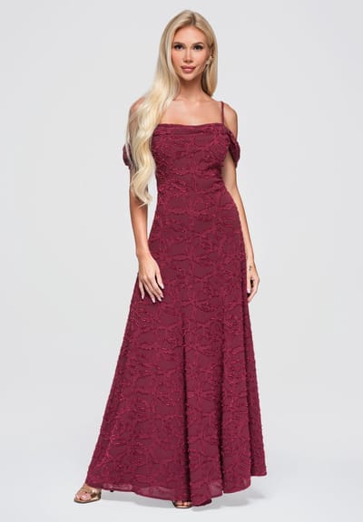 LARICA Jurk - Rits - Gebloemd - Jurk Bordeaux S