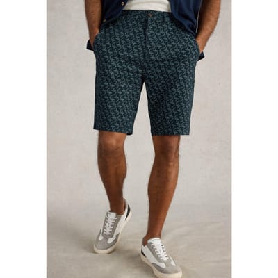 White Stuff Fish Printed Chino Short Navy Print Maat: W30 REGULAR | Korte Broeken Outlet | Heren | Blauw
