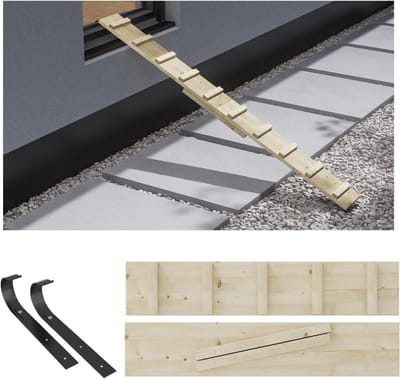 Kattenladder, kattentrap voor balkon, trap, 3 m, met metalen haken