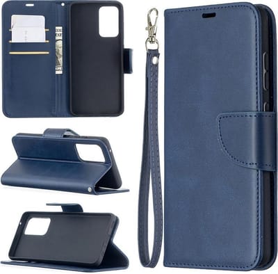 MobyDefend Hoesje - Geschikt voor Samsung Galaxy A52 / A52s - Wallet Book Case Met Koord - Blauw