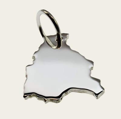 Zilveren Landkaart Bolivia ketting hanger