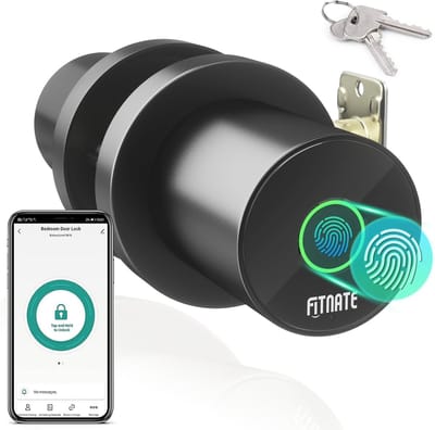 Slimme vingerafdruk deurknop met app-bediening - Biometrisch digitaal deurslot voor huis, kantoor, hotel