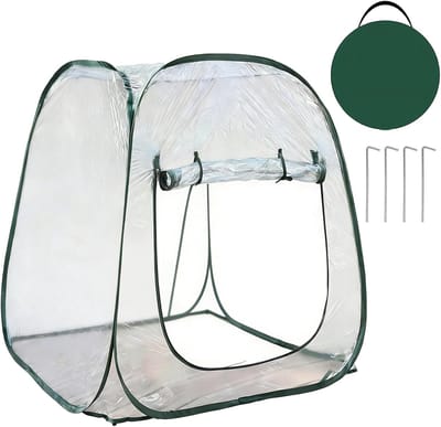 Mini Broeikas - Plantenkas Fleece - Planten Beschermen - Oproldeur Ademend - 98x98x98 cm - Meerkleurig