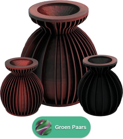 Elin moderne vaas – Decoratieve vaas - Groen / Paars - 3d geprinte vaas – geschikt voor droogbloemen - 25CM