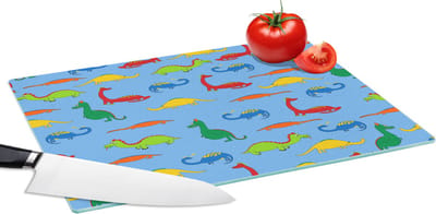 Glazen Snijplank - 39x28 - Draak - Dinosaurus - Patronen - Kinderen - Baby - Jongens - Meisjes - Kids - Snijplanken Glas