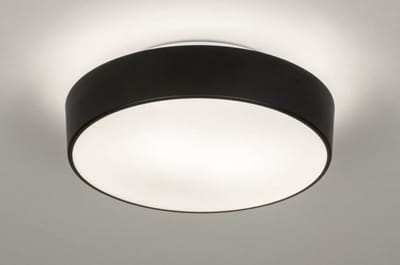 Lumidora Plafondlamp 73710 - Plafonniere - OLYMPIA - 2 Lichts - E14 - Zwart - Wit - Metaal - Buitenlamp - Badkamerlamp - IP44 - ⌀ 26 cm