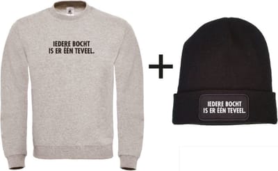 Better winterhands than snowballs set wintersport sweater grijs XXL + muts - zwart - soBAD. | Foute apres ski outfit | kleding | verkleedkleren | wintersport beanie | wintersporttruien | wintersport dames en heren