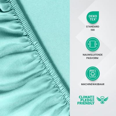 Dailygoods- Onderlaken 90x190 cm - Dikke Matras - Geborstelde Microvezel/Polyester - Wellnessblauw - Comfortabel - Ademend - Matraslaken