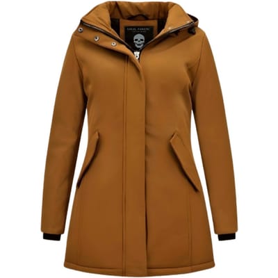 Winterjas Dames - Lange Winterjas Dames Volwassen met Capuchon - Winterjas Dames Gewatteerd - SLIM FIT Dames Jas - 0681 - Bruin