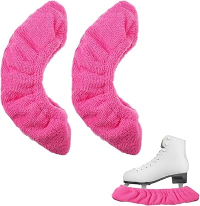 Beschermhoezen voor ijsschaatsen, accessoires voor de bescherming van de schaatsbladen, ijsschaatssokken, elastische ijsschaatssokken, beschermhoezen voor ijsschaatsen voor mannen, vrouwen en kinderen, 33 cm-Roze